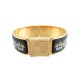 BRACELET HERMES CLIC CLAC LARGE 200 MM METAL DORE & EMAIL IMPRIME NOIR 545€