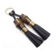 NEUF PORTE CLES GUCCI BAMBOO 220097 EN METAL DORE POMPON EN CUIR KEY CHAINS 250€