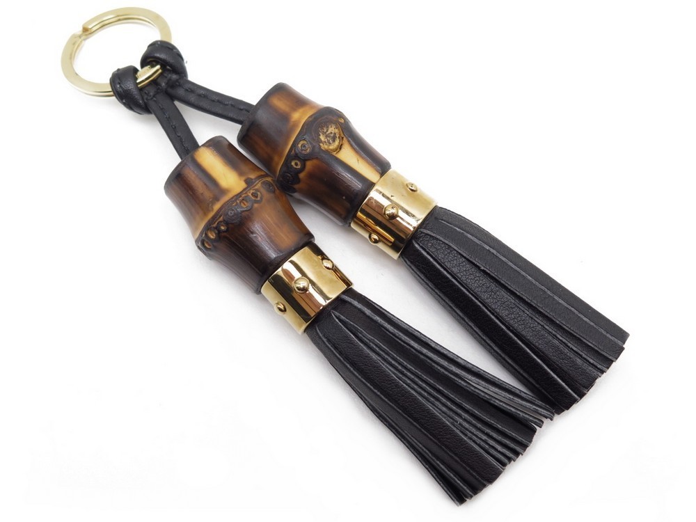 porte cles gucci bamboo 220097 en metal dore