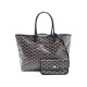 NEUF SAC A MAIN GOYARD SAINT LOUIS PM CABAS EPAULE TOILE NOIR POCHETTE TOTE BAG