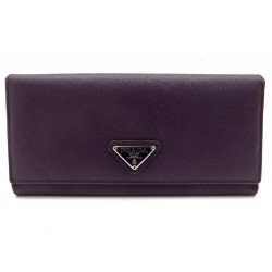 PORTEFEUILLE PRADA EN CUIR SAFFIANO VIOLET LEATHER WALLET BILLFOLD DUSTBAG 500€