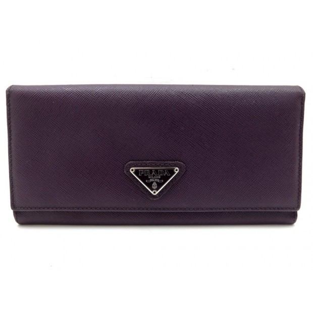 PORTEFEUILLE PRADA EN CUIR SAFFIANO VIOLET LEATHER WALLET BILLFOLD DUSTBAG 500€