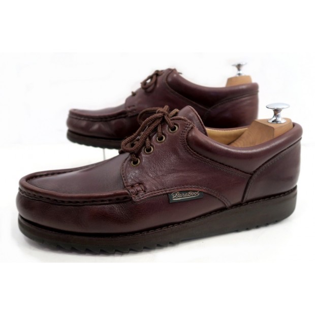 CHAUSSURES PARABOOT BATEAU DERBY 44 EN CUIR MARRON HOMME BROWN SHOES 159