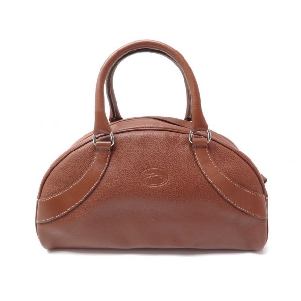 SAC A MAIN LONGCHAMP BOWLING EN CUIR GRAINE MARRON HAND BAG BROWN 635€