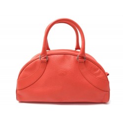 SAC A MAIN LONGCHAMP BOWLING EN CUIR GRAINE ORANGE HAND BAG PURSE LEATHER 635€