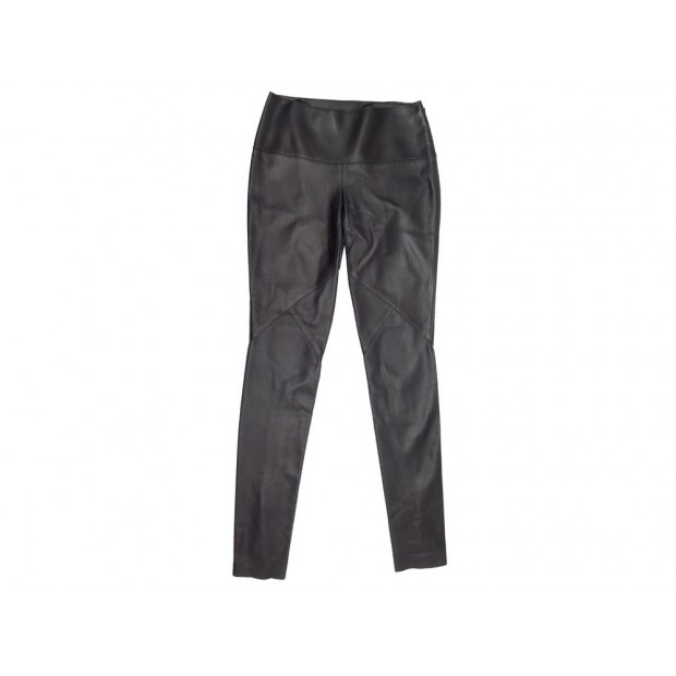 NEUF PANTALON HERMES CUIR AGNEAU 36 DOUBLE SOIE 