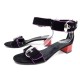 NEUF CHAUSSURES GUCCI 177123 38 IT 39 FR SANDALES A TALONS NOIR PUMP SHOES 600€