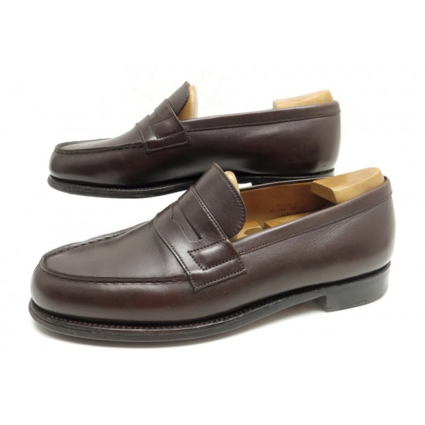  CHAUSSURES MOCASSINS JM WESTON DAIM MARRON 38 FEMME 