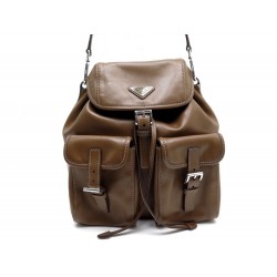 NEUF SAC A MAIN PRADA 1BC005 EN CUIR SOLF CALF MARRON CANNELLA