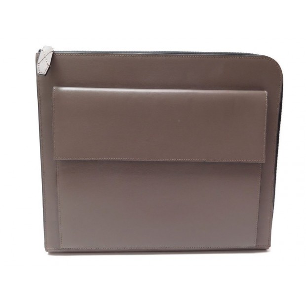 NEUF PORTE DOCUMENTS LANCEL CONFERENCIER POCHETTE SACOCHE SAC CUIR MARRON 690€