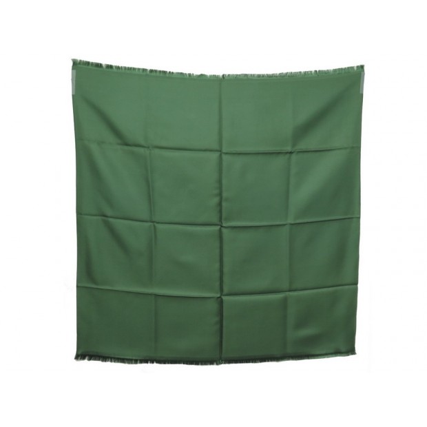 NEUF FOULARD HERMES EN SOIE VERTE CARRE 80 CM GREEN SILK SCARF 350€