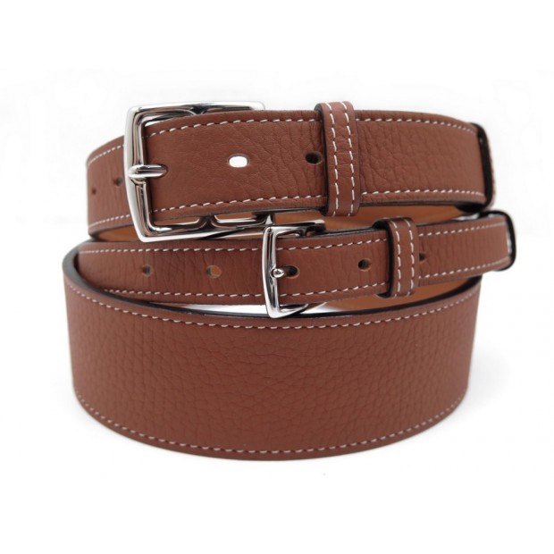 NEUF CEINTURE HERMES LARGE DOUBLE ETRIVIERE T 90 EN CUIR TAURILLON CLEMENCE BELT