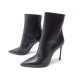 NEUF CHAUSSURES CHRISTIAN DIOR 39.5 BOTTINES A TALONS EN CUIR NOIR BOOTS 1050€