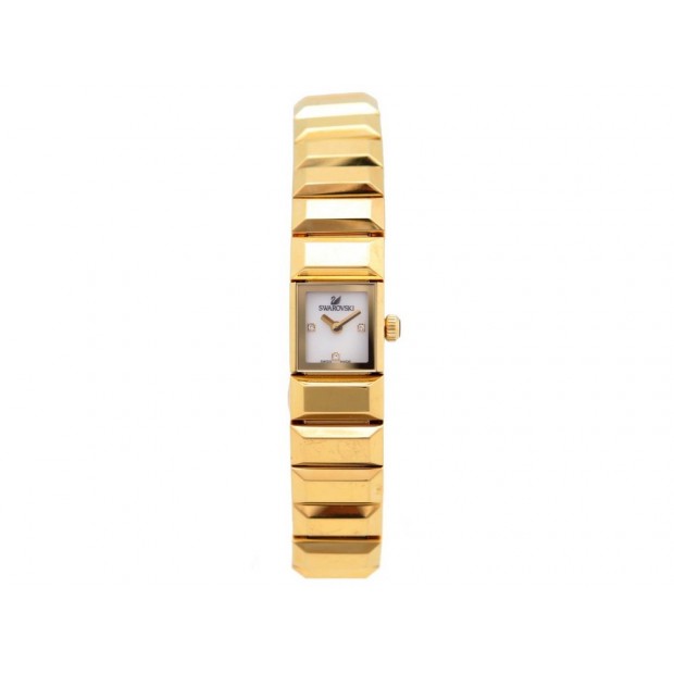 MONTRE BRACELET SWAROVSKI 999987 CARRE ACIER DORE CRISTAL CRYSTALS WATCH 690