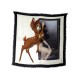 CHALE GIVENCHY BAMBI 110 CM EN LAINE & SOIE NOIR FOULARD WOOL & SILK SCARF 650€