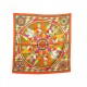 NEUF FOULARD HERMES ROSE DE COMPAS NATSUNO HIDAKA ORANGE CARRE 70CM SCARF 270€