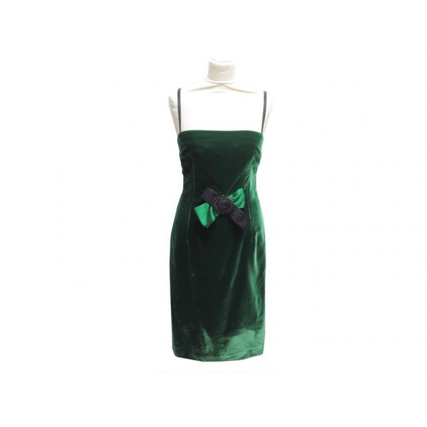 ROBE DOLCE & GABBANA VELOURS VERT 