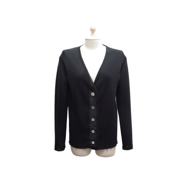 NEUF GILET PULL LOUIS VUITTON CARDIGAN T 40 L VESTE EN SOIE NOIRE JACKET 1600€