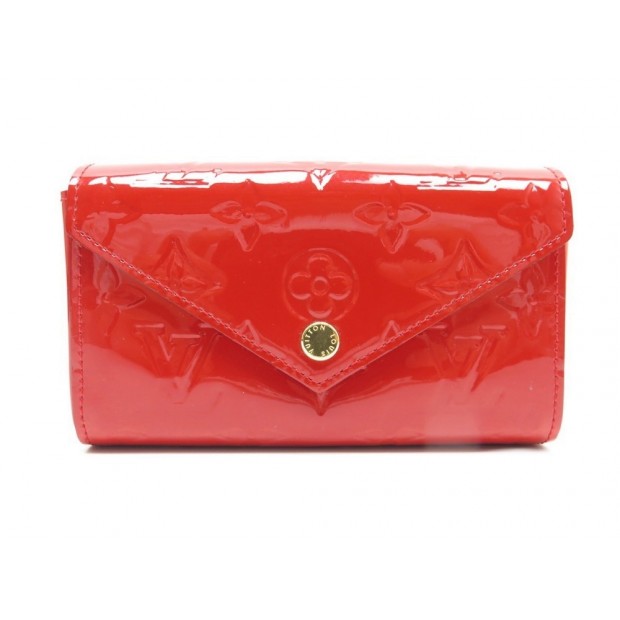 NEUF POCHETTE LOUIS VUITTON LUCY M90281 CUIR MONOGRAM VERNIS ROUGE CLUTCH 490€