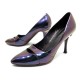 CHAUSSURES LOUIS VUITTON 38.5 ESCARPINS EN CUIR VERNI BLEU IRISE SHOES PUMP 550€