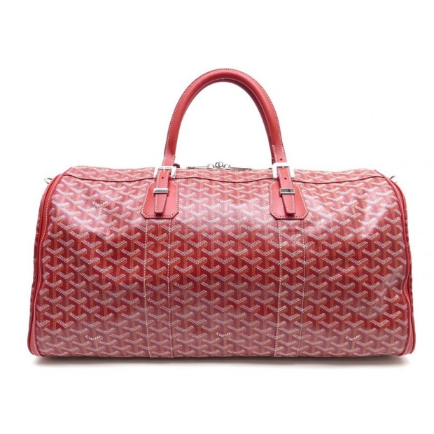 NEUF SAC DE VOYAGE GOYARD CROISIERE 50 EN TOILE ROUGE BAGAGE A MAIN CABINE 2475€