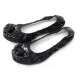 NEUF CHAUSSURES CHANEL CAMELIA G28272 36.5 BALLERINES SOUPLES SEQUIN NOIR 890€