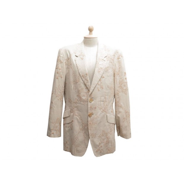 VESTE PAUL SMITH MOTIF FLORAL FLEURS 52 IT 54 FR L EN COTON BEIGE JACKET 685€