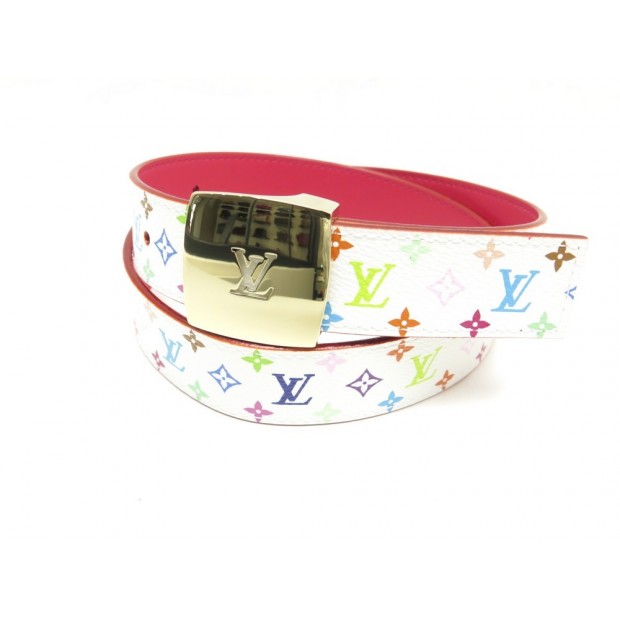 NEUF CEINTURE LOUIS VUITTON M9682 T 75 LOGO TOILE MONOGRAM MULTICOLORE BELT 420€