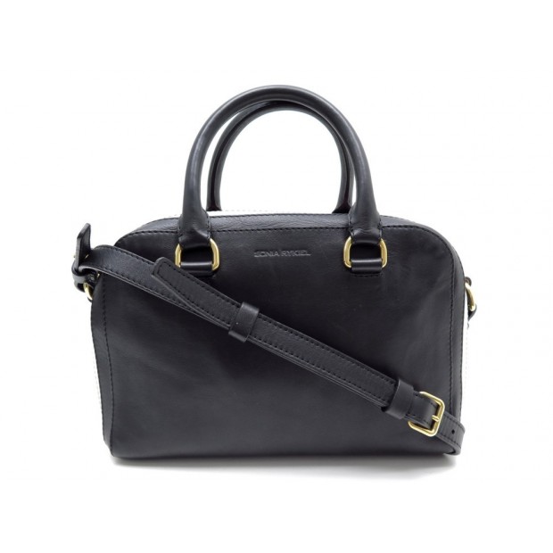 SAC A MAIN SONIA RYKIEL BANDOULIERE EN CUIR NOIR BLACK LEATHER HAND BAG 600€