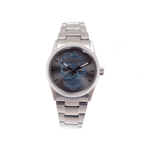 NEUF MONTRE ZADIG & VOLTAIRE ROCK ZV029 32MM QUARTZ ACIER FEMME STEEL WATCH 220€