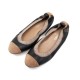 CHAUSSURES CHANEL G26642 BALLERINES 40.5 EN CUIR & DAIM NOIR FLAT SHOES 540€