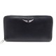 NEUF PORTEFEUILLE ZADIG & VOLTAIRE COMPAGNON SKULL CUIR WALLET BILLFOLD 185€