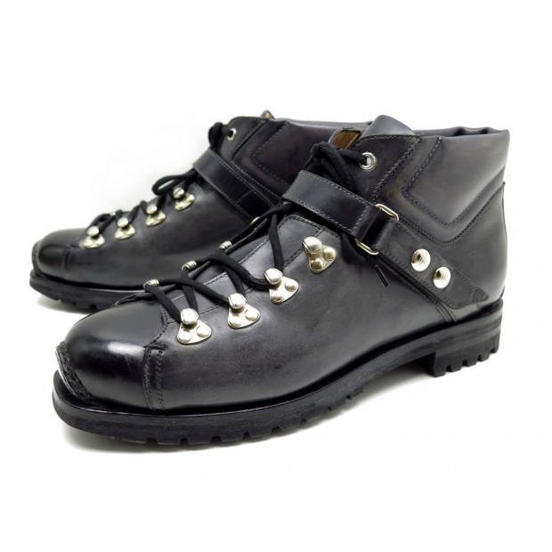 NEUF CHAUSSURES SANTONI QUENNEL II 9 43 BOTTINES EN CUIR GRIS HIKING BOOTS 1160€