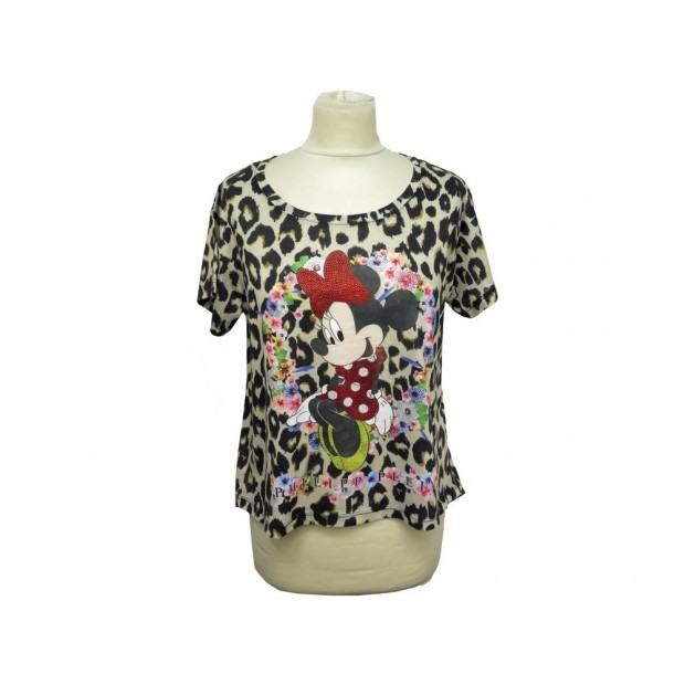 HAUT TSHIRT PHILIPP PLEIN COUTURE DELICIOUS MINNIE LEOPARD T 36 S TOP 300€