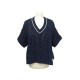 NEUF PULL BRUNELLO CUCINELLI V-NECK KNITTED JUMPER T 36 S COTON BLEU HAUT 800€