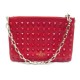 NEUF POCHETTE SAC A MAIN VALENTINO ROCKSTUD ROUGE EN CUIR CLOUTE RED POUCH 890€