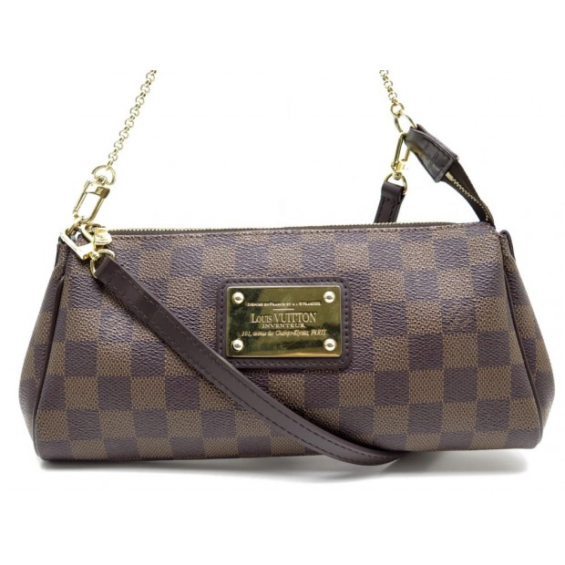 sac a main louis vuitton eva en toile damier ebene