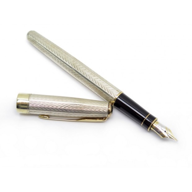 STYLO PLUME PARKER SONNET EN ARGENT 925 CHEVRONS 