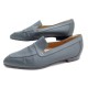 NEUF CHAUSSURES HERMES MOCASSINS LOGO H 37.5 EN SATIN GRIS LOAFERS SHOES 670€