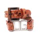 BRACELET DOLCE & GABBANA DOUBLE TOUR D&G T 13 A 15 CM EN CUIR PYTHON ORANGE 545€