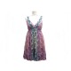 ROBE ROBERTO CAVALLI MOTIF FLEURS JDT900 T38 M EN SOIE VIOLETTE DRESS SILK 1550€