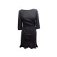 NEUF ROBE AZZARO JILLIAN EN SOIE JACQUARD NOIRE 38 MOTIFS LEOPARD