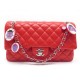 NEUF SAC A MAIN CHANEL TIMELESS CLASSIQUE ROUGE CORAIL COCCINELLE HAND BAG 4480€