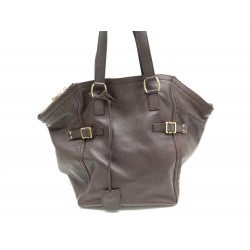 SAC A MAIN YVES SAINT LAURENT DOWNTOWN 172460 CUIR MARRON LEATHER PURSE 1775€