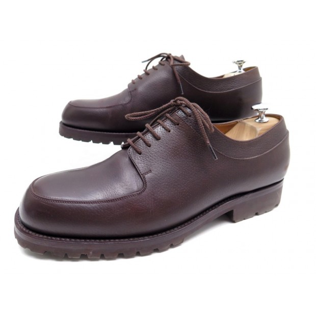 CHAUSSURES JM WESTON DERBY A PLATEAU 131 9.5D 43.5 DERBY CUIR GRAINE MARRON 690€