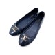 NEUF CHAUSSURES LOUIS VUITTON OXFORD 37.5 BALLERINES CUIR VERNI BLEU SHOES 450€