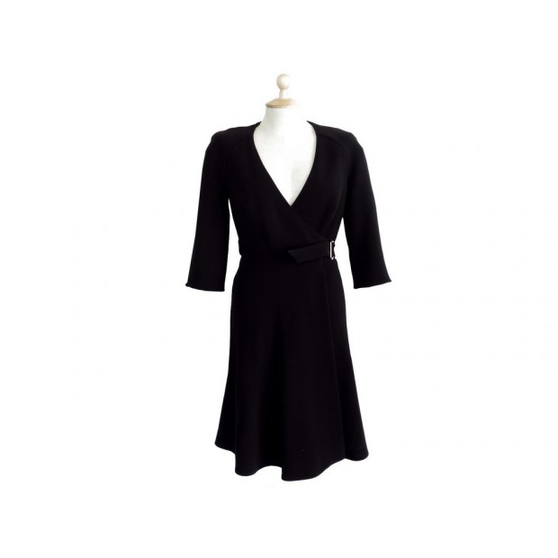 NEUF ROBE PORTEFEUILLE TARA JARMON 15332 T 36 S NOIR CEINTURE WRAP DRESS 245€