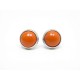 BOUCLES D'OREILLES HERMES PUCES EN EMAIL ORANGE & ACIER PALLADIE EARRINGS 320€