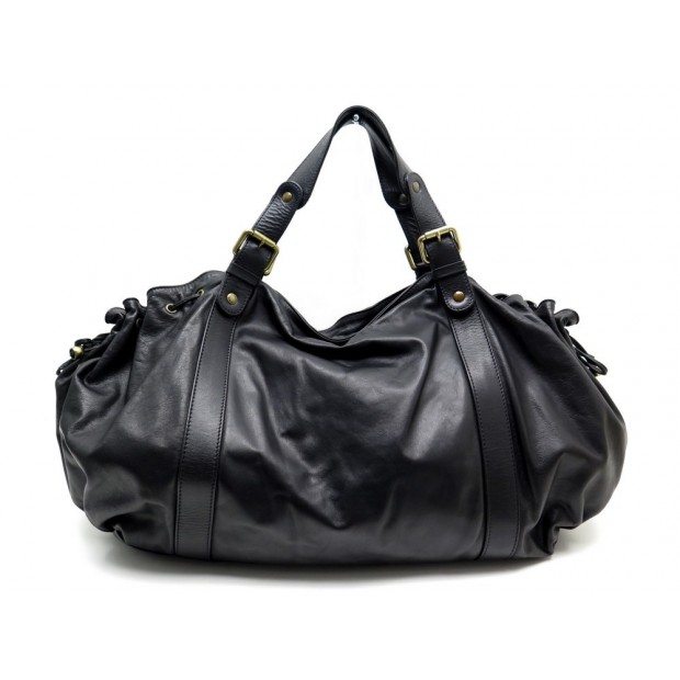 SAC A MAIN GERARD DAREL 36H EN CUIR NOIR BLACK LEATHER HAND BAG PURSE 435€