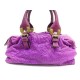 SAC A MAIN ETRO BOSTON PORTE MAIN EN CUIR FUSHIA EMBOSSED LEATHER HAND BAG